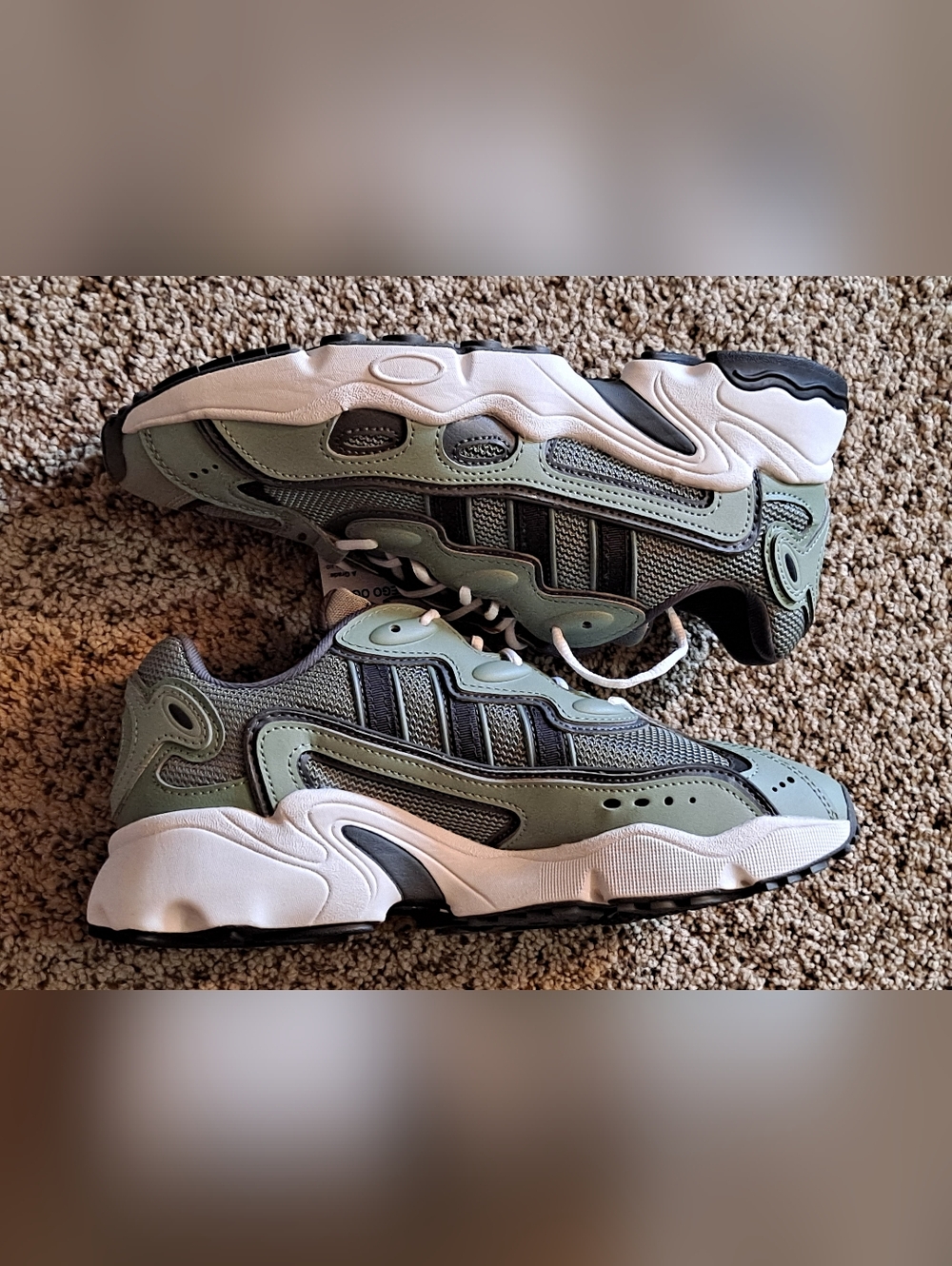 Adidas Ozweego OG Sage Green and Gray Chunky Runner Sneakers Size 9.5 - Picture 3 of 8